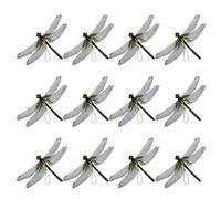APGLSXY Lot de 12 pendentifs élégants en forme de libellules artificielles noires avec cordes pour un usage extérieur et quotidien