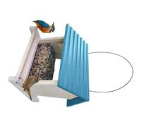 APGLSXY Mangeoire à oiseaux classique en bois à suspendre avec toit résistant aux intempéries - Station d'alimentation pour observation sauvage - Abri en bois naturel