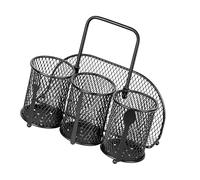 APGLSXY Panier de rangement pour comptoir de cuisine pour assiettes, ustensiles et condiments Support en métal robuste avec poignée cachée pour serviettes et planificateur d'assiettes