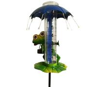 APGLSXY Pluviomètre activé sur le thème Herpeton avec tube en acrylique de 17,8 cm et lumière LED blanc chaud pour décoration de jardin solaire avec pluviomètre