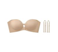 APGLSXY Soutien-gorge sans bretelles convertible soutien-gorge balconnet antidérapant invisible avec fermeture sur le devant Soutien-gorge bandeau rembourré fermeture à l'avant