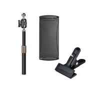 APGLSXY Support de téléphone pour tablettes de 12,7 à 33 cm - Poteaux rétractables avec tête sphérique rotative à 360° - Pour étude, divertissement, tablettes télescopiques - Pince de serrage
