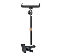 APGLSXY Support de téléphone pour tablettes de 12,7 à 33 cm - Poteaux rétractables avec tête sphérique rotative à 360° - Pour étude, divertissement, tablettes télescopiques - Pince de serrage