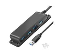 APGLSXY Support mural USB version Center 4 ports 5 Gbps Splitter Gluey Base 1 m Câble pour l'organisation de l'ordinateur domestique Montage USB Heartbond