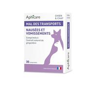 Aphicare Mal des Transport Chien et Chat Soulage nausées et vomissements en Voyage | 30 comprimés | Formule Naturelle au Gingembre | Fabriqué en France