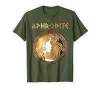 Aphrodite, déesse Grecque de la beauté et de l'amour T-Shirt, Homme, Olive, L