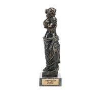 Aphrodite Zeus Statue de déesse grecque en bronze avec base en marbre 17,5 cm