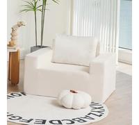 aphrophina Canapé en mousse avec oreiller, grand pouf pour le salon ou la chambre à coucher, mousse haute densité pour plus de confort, chêne blanc américain