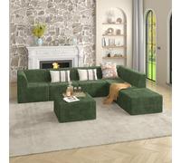 aphrophina Canapé modulaire modulaire en forme de L pour rassemblements confortables, canapé couchette polyvalent, salon ou chambre à coucher, vert