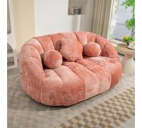 aphrophina Pouf confortable pour une relaxation ultime, rembourrage en mousse haute densité pour le soutien, utilisation en intérieur et en extérieur, chenille rose