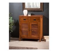 Api - meuble de rangement en bois teck 2 portes 2 tiroirs marron