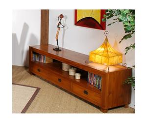 Api - meuble tv marron 3 tiroirs bois teck