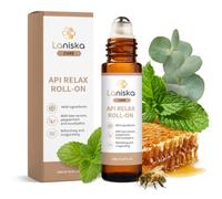 Api Relax Roll-On avec poison d'abeille, menthe poivrée et eucalyptus, huile corporelle nourrissante pour le cou, les épaules, le dos, les bras et les jambes, rafraîchissante et non collante