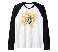 Apiculteur en nid d'abeille Amoureux des Abeilles Manche Raglan