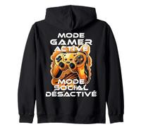 ApiDesign Gamer Geek Accro Jeux Vidéo Ado Console Gaming Humoristique Sweat à Capuche Noir Taille S