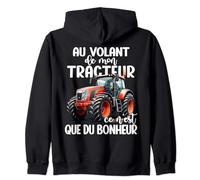 ApiDesign Hoodie Humoristique Tracteur Agriculteur Heureux Sweat à Capuche Noir Taille S