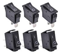 APIELE KCD3-101 Lot de 6 interrupteurs à bascule, 2 positions ON-OFF avec SPST 2 broches, 250 V 16 A, pour maison, industrie, bricolage (marche/arrêt)