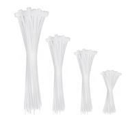 APIELE Lot de 400 attaches autobloquantes en nylon résistantes aux UV pour intérieur et extérieur, maison, bureau, jardin, atelier - Blanc - Tailles assorties - 10,2 cm, 15,2 cm, 20,3 cm, 30,5 cm