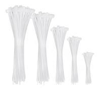 APIELE Lot de 600 attaches autobloquantes en nylon résistantes aux UV pour intérieur et extérieur, maison, bureau, jardin, atelier - Blanc - Tailles assorties : 10, 15, 20, 25, 30,5 cm