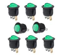 APIELE Lot de 8 interrupteurs à bascule à 3 broches - Forme ronde - 250 V et 6 A - Convient pour les ménages, l'industrie et les projets de bricolage - Le type est KCD1-5-101N - Interrupteur rond
