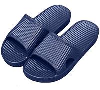 APIKA Pantoufles Antidérapantes pour Femmes Et Hommes Usage Intérieur Usage Extérieur Bain Sandal Soft Foam Sole Chaussures De Piscine Maison Accueil Slide(Bleu Marine,42/43 EU)