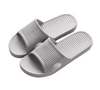 APIKA Pantoufles Antidérapantes pour Femmes Et Hommes Usage Intérieur Usage Extérieur Bain Sandal Soft Foam Sole Chaussures De Piscine Maison Accueil Slide(Gris,40/41 EU)