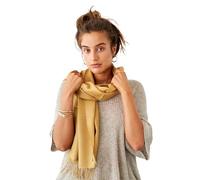 Apikuna® Écharpe de qualité supérieure en 70 % laine d'alpaga bébé et 30 % soie (200 x 70 cm) - Élégante écharpe pashmina pour femme - Pour hiver, printemps, été, automne, chic et tendance, jaune