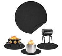 Apipi Tapis de brasero Yukon de 150 cm pour réchaud Solo Stove Yukon, Tapis Ignifuge Rond à 3 Couches, Tapis imperméable réutilisable pour Gazon, terrasse, extérieur, Barbecue, Noir