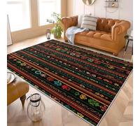 apis Imprimé poils Courts lavable en Machine 160x230 cm Style Abstrait RéTro Et Ethnique Antidérapant Tapis Nettoyage Facile doux pas d'épilation Brun Idéal salon Chambre Couloir salle à Manger