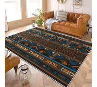 apis Imprimé Poils Courts Lavable en Machine 80x150 cm Ethnique Motifs GéOméTriques ImpriméS Antidérapant Tapis Nettoyage Facile Doux Pas d'épilation Brun Idéal Salon Chambre Couloir Salle à Manger