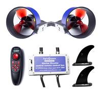 ApisQueen Ensemble de propulseur sous-marin U5 de 12 à 24 V, poussée totale de 14 kg, moteur sans balais étanche avec RC et ESC 100 A et réception de signal pour kayaks bateaux de pêche