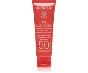 Apivita Bee Sun Safe Anti-Spot and Anti-Age Tinted Face Cream SPF50 crème teintée protectrice visage SPF 50 teinte Natural 50 ml
