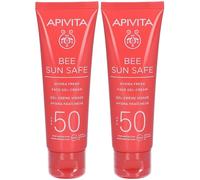 APIVITA BEE SUN SAFE Crème Visage non grasse Hydra Fraîcheur SPF50 2x50 ml