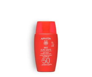 Apivita Bee Sun Safe Fluid Visage Invisible Toucher Sec Spf50 50Ml - Une Crème Solaire Non Grasse Avec Propolis, Algues Marines Et Acide Hyaluronique - Protection Uvb & Uva, Ir - Non Comédogène