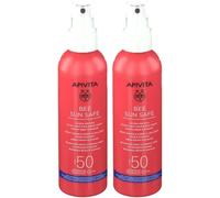 APIVITA BEE SUN SAFE Hydra Fondant Visage & Corps Spray SPF50 Ultra-léger 2x200 ml