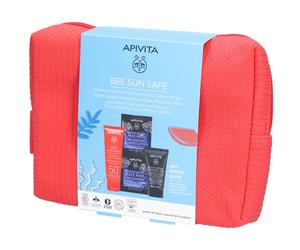 Apivita Bee Sun Safe Hydra Sensitive Crème Visage SPF50+ & Gel Nettoyant Noir Masque à la Lavande de Mer Emballage(S) Combi 50 ml