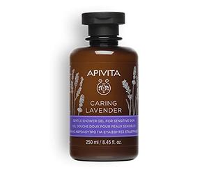 APIVITA Caring Lavender gel douche avec Lavanda 250 ml pour adultes, soin corporel quotidien, formule agréable