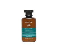 Apivita Shampoing Équilibrant Cheveux Gras 250ml - Menthe Poivrée, Propolis, Miel - Purifie et Régule l’Excès de Sébum - Nettoie Efficacement - Cuir Chevelu Sain, Frais et Hydraté - 89% Naturel