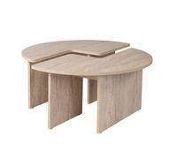 APIX - Table basse ronde duo effet travertin 90cm