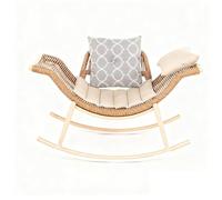 Apkibc Chaise à Bascule d'intérieur et d'extérieur, Chaise en rotin Durable, Positions réglables, Forte capacité de Charge, Un Article de Loisirs Domestique.(Thick,114 * 69 * 86)