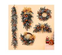 Apkibc Décorations de Noël Devant la Porte, Ensemble de couronnes de Noël intérieures et extérieures, avec Boule de Noël dorée, Convient pour la décoration de Noël Devant Les Portes(Gold,70 * 50cm)