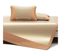 Apkibc Tapis rafraîchissant en Soie glacée Carbon Light, Ensemble de Trois pièces de Couleur Unie pour l'été, Lavable et Pliable, idéal pour Les Chambres(Yellow,1.5 * 2m)