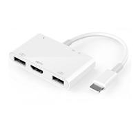 APKLVSR [Certifié MFi] Hub Light-ning 6 en 1 avec 1080P HDMI, USB 3.0, Lecteur de Carte SD/TF, Port de Charge, Adaptateur HDMI pour iPhone 14/13/12/11/X/8/7/6, iPad Pro/Air/Mini, Plug & Play
