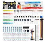 APKLVSR Kit de démarrage électronique - Compatible avec Arduino - Avec ponts de fil de raccordement - Kit de diodes LED - Carte PCB - Pour débutants
