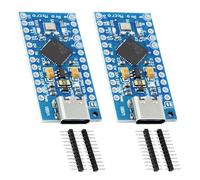 APKLVSR Lot de 2 modules Pro Micro avec puce 32u4, carte de développement Pro Micro 5 V/16 MHz avec interface USB Type-C compatible avec Arduino Pro Micro