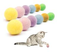 APKOL 12 Pièces Balle pour Chat,Jouer pour Chaton,100% Pure Laine Jouet Chat Balle,Jouet Chaton Interieur,Felt Pom Poms,Balles en Feutre pour Chat,Calme et sans Bruit(6 Couleurs, 3cm)