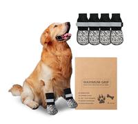 APKOL 2 Paires de Chaussettes Antidérapantes Double Face pour Chiens avec Sangles Réglables,Douces,Protège-Pattes Le Glissement,pour Chien des Petits Moyens et Grands Chiens(XS)