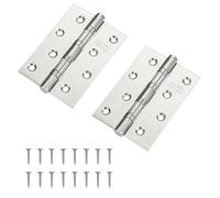 APKOL 2pcs Charnières de Porte en Acier Inoxydable,100mm Charnières pour Placards Inox, Charnière Invisible Avec vis,Épaisseur 2mm Charniere Porte en Inox pour portes, fenêtres,Argenté