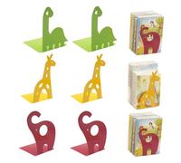 APKOL 3 Paire Métal Serre-Livres pour Enfants Chambre d'enfant, éléphant, Dinosaure, Girafe,Enfants Serre-Livres pour Animaux,Bibliothèque école Bureau Maison Cadeau