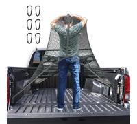 APKOL Filet de Chargement pour Camion Extensible 1.1x1.1à 2.2x2.2 m, Filet | pour Galerie de Toit,filet de cargaison hautement élastique avec 6 Crochets,organiseur simple en maille(Double couche)